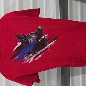 Hanes Red K9 Men's‎ T-shirt Size Large